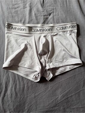 Calvin Klein Light Grey Men's Stretch Boxer Briefs with Branded Waistband